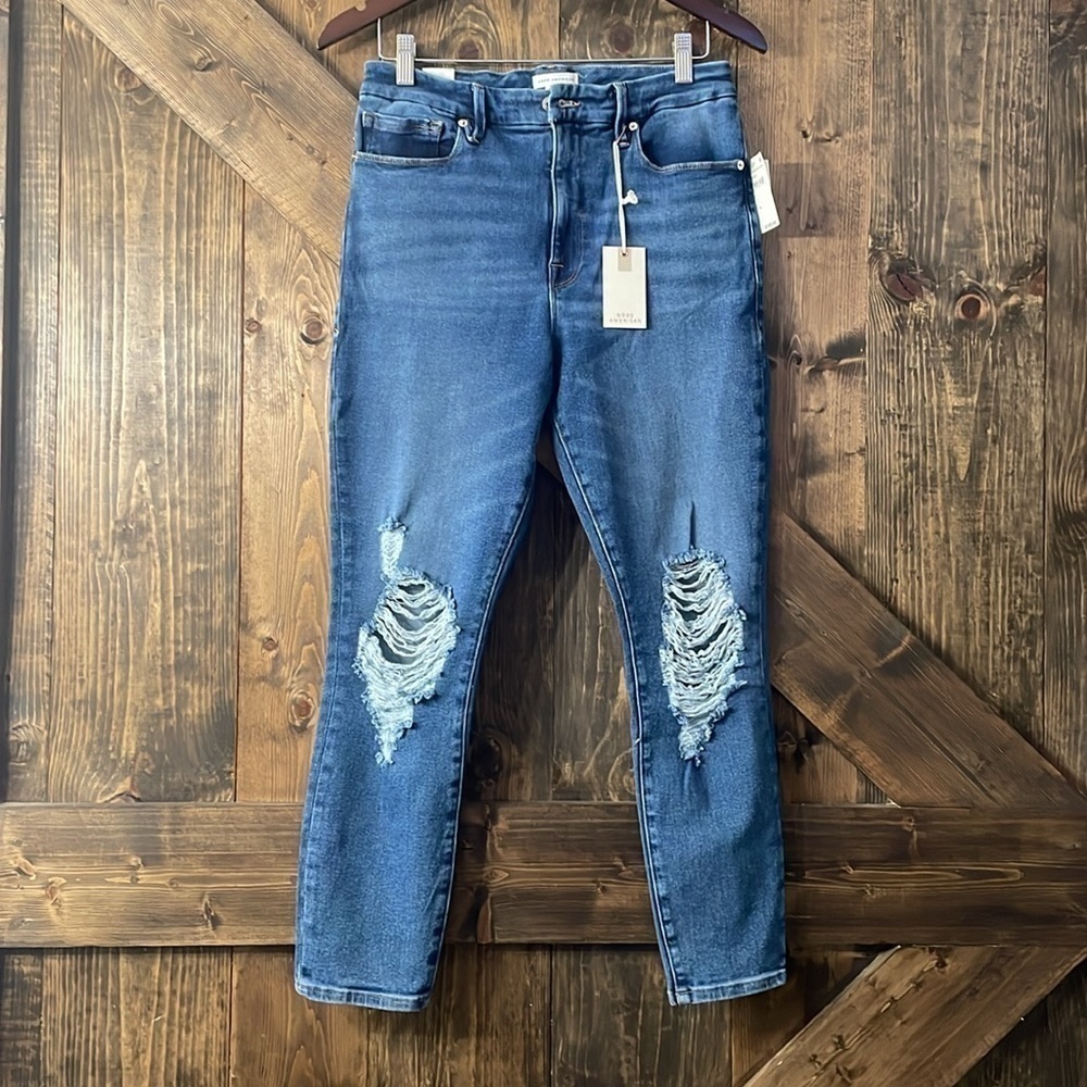 GOOD AMERICAN Good Waist Crop Jeans - Picture 6 of 16